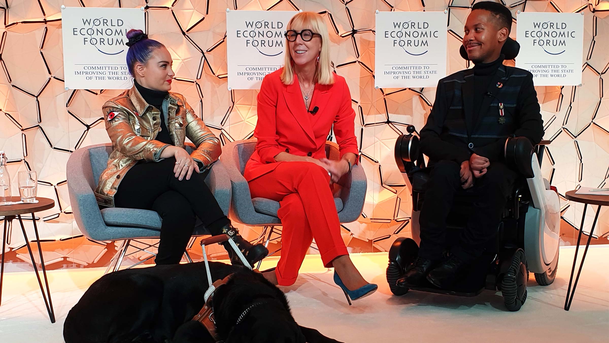 Caroline and fellow panelists at the World Economic Forum