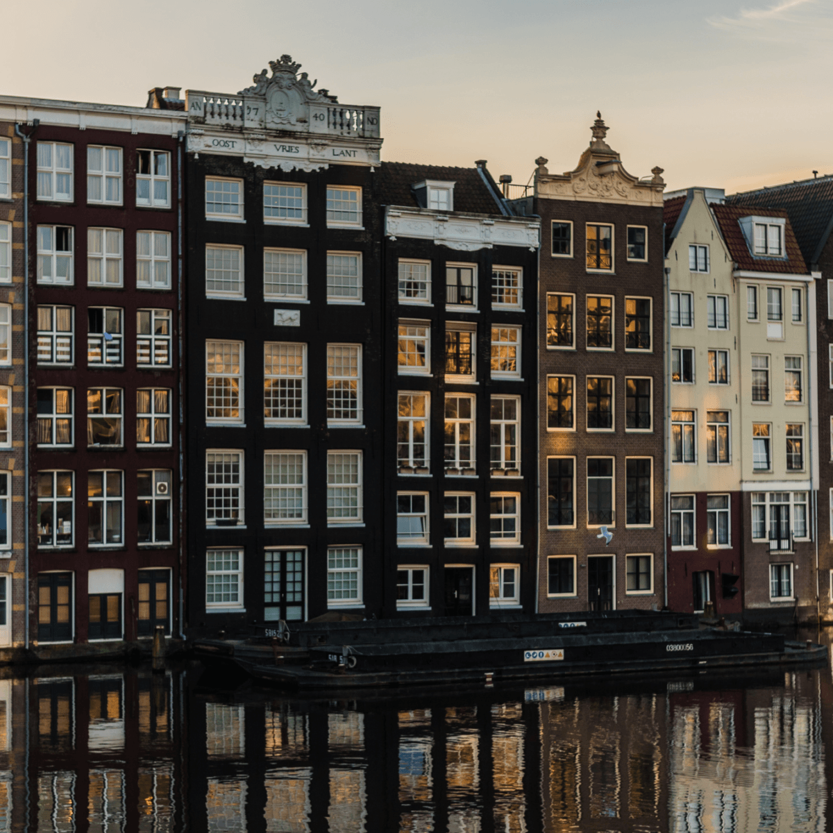 Houses next to the canal in Amsterdam
