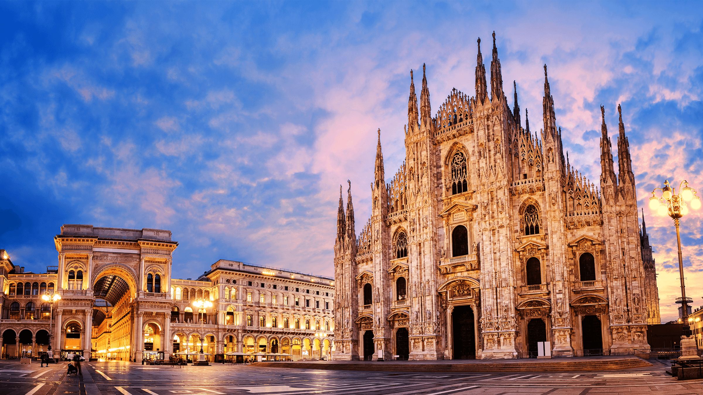 The Metropolitan Cathedral-Basilica of the Nativity of Saint Mary, Milan at sunset