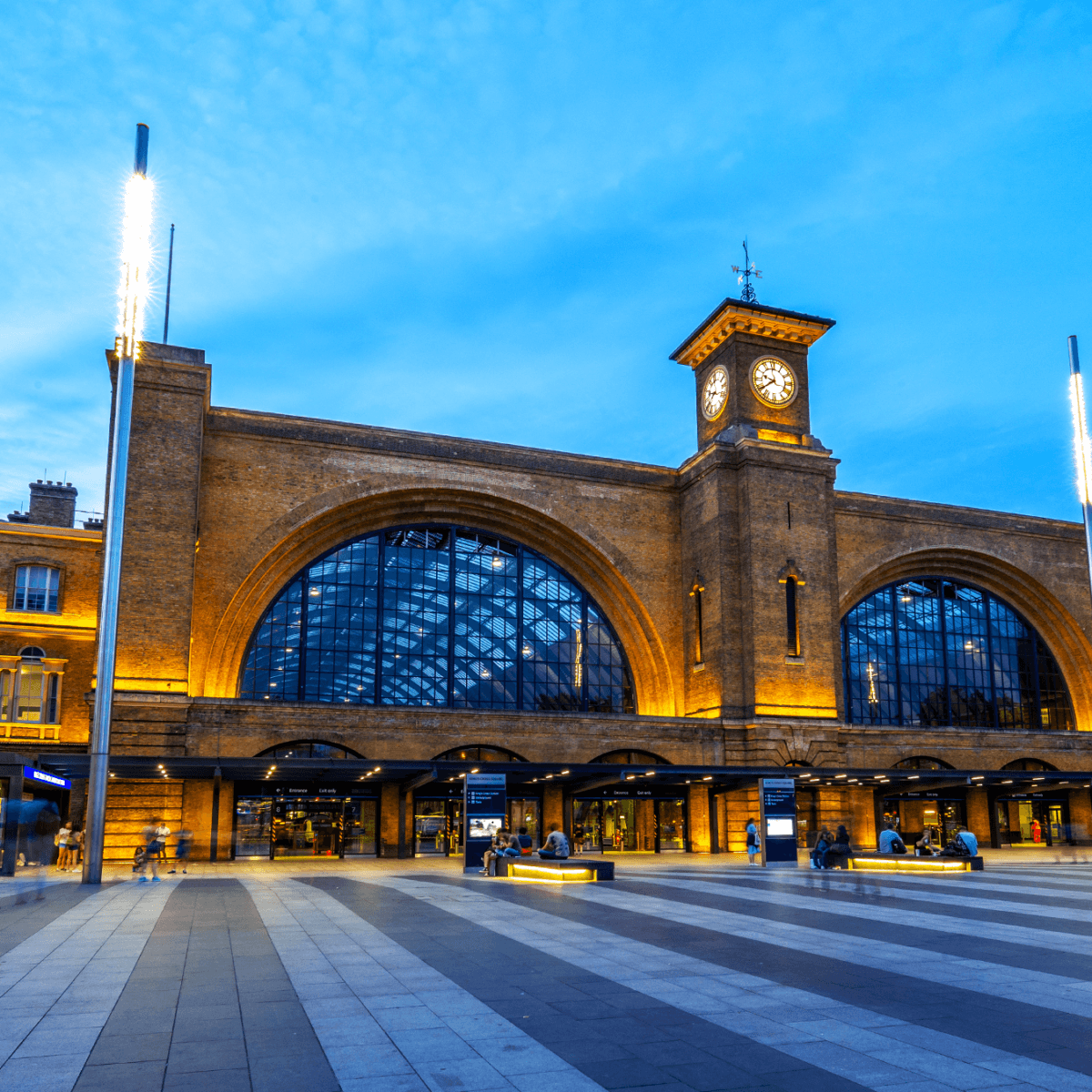 A photograph of the façade of King's Cross station