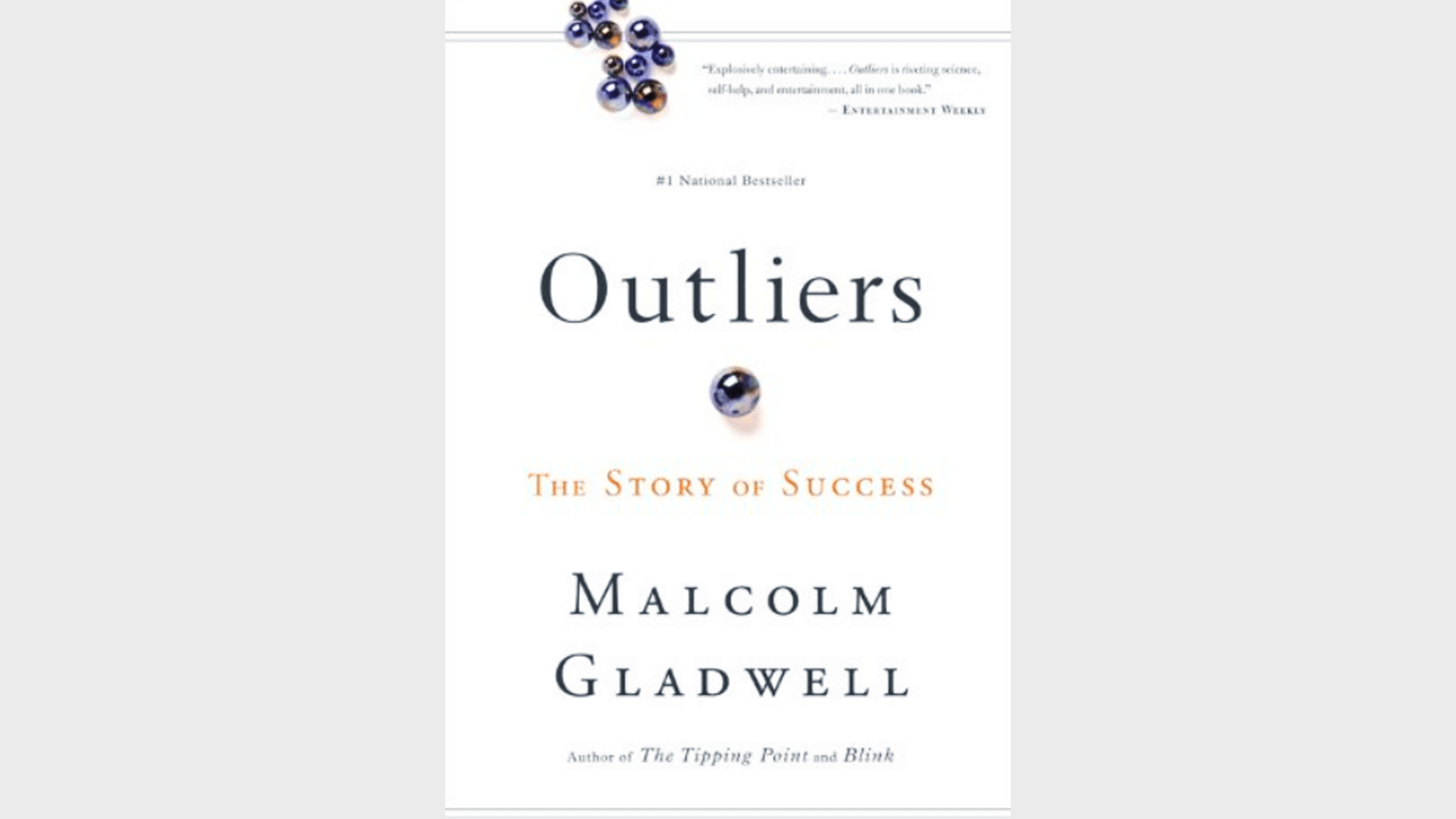 The cover of the book 'Outliers' by Malcolm Gladwell