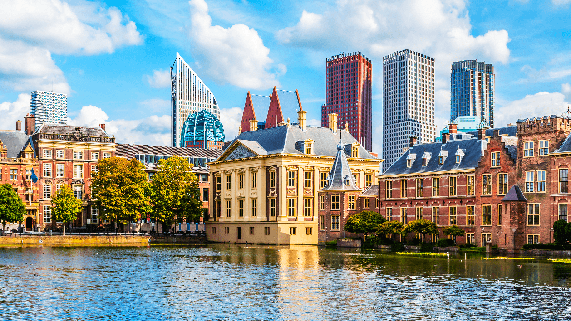 An image of the waterfornt at The Hague, The Netherlands