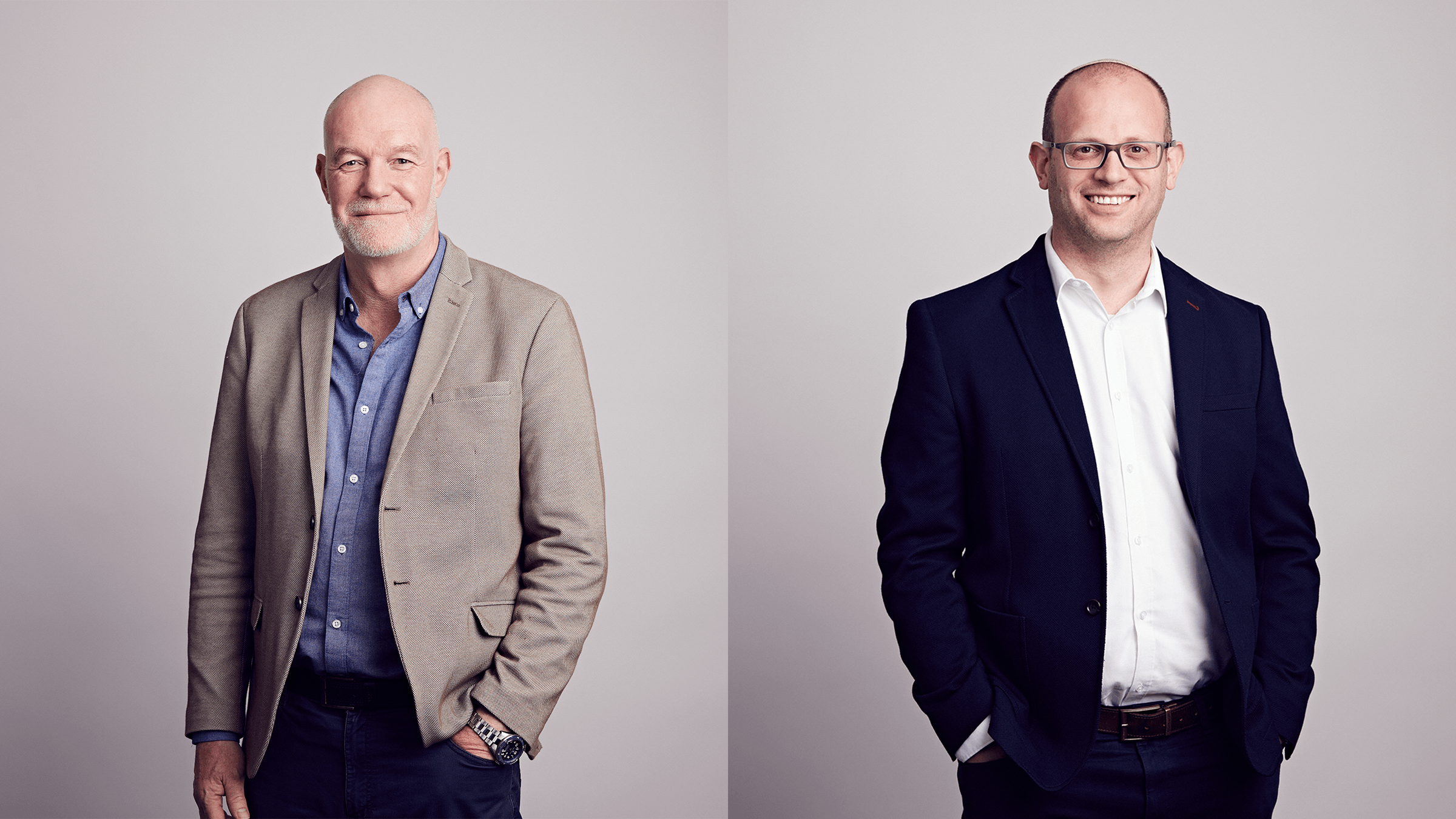 Headshots of Paddy Haverson, Co-Founder (L), and Dan Sacker, Director (R), Milltown Partners.